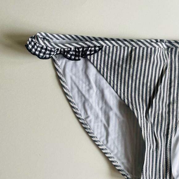 aerie Seersucker Ruffle Side Bikini Bottoms - Picture 4 of 7